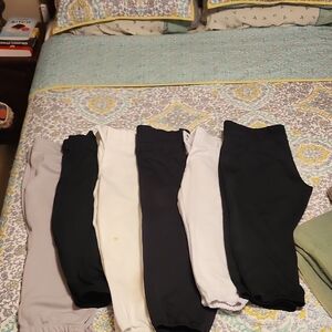 Set (6) of Black, White, and Gray Womens Softball Pants--will Sell Separately